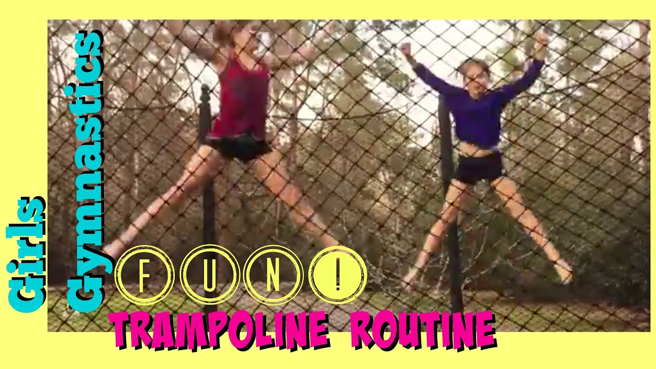 Girls Gymnastics Trampoline Tricks and Routine {New 2015}