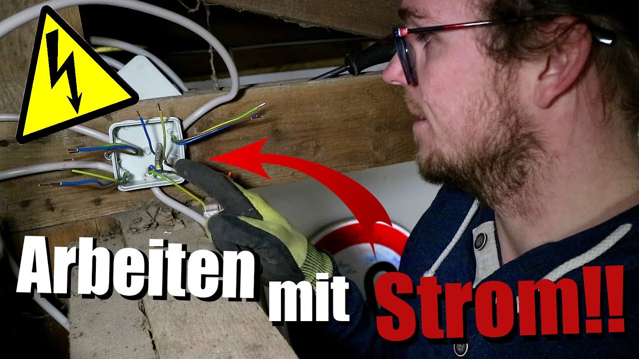 Arbeiten mit Strom! - DIY Anschluss der Werkstattbeleuchtung - Hallen Update | alexmittm