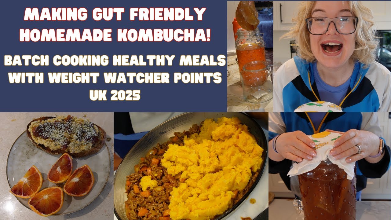 Batch cooking Healthy meals with weight watcher points uk 2025, Making kombucha for the first time.