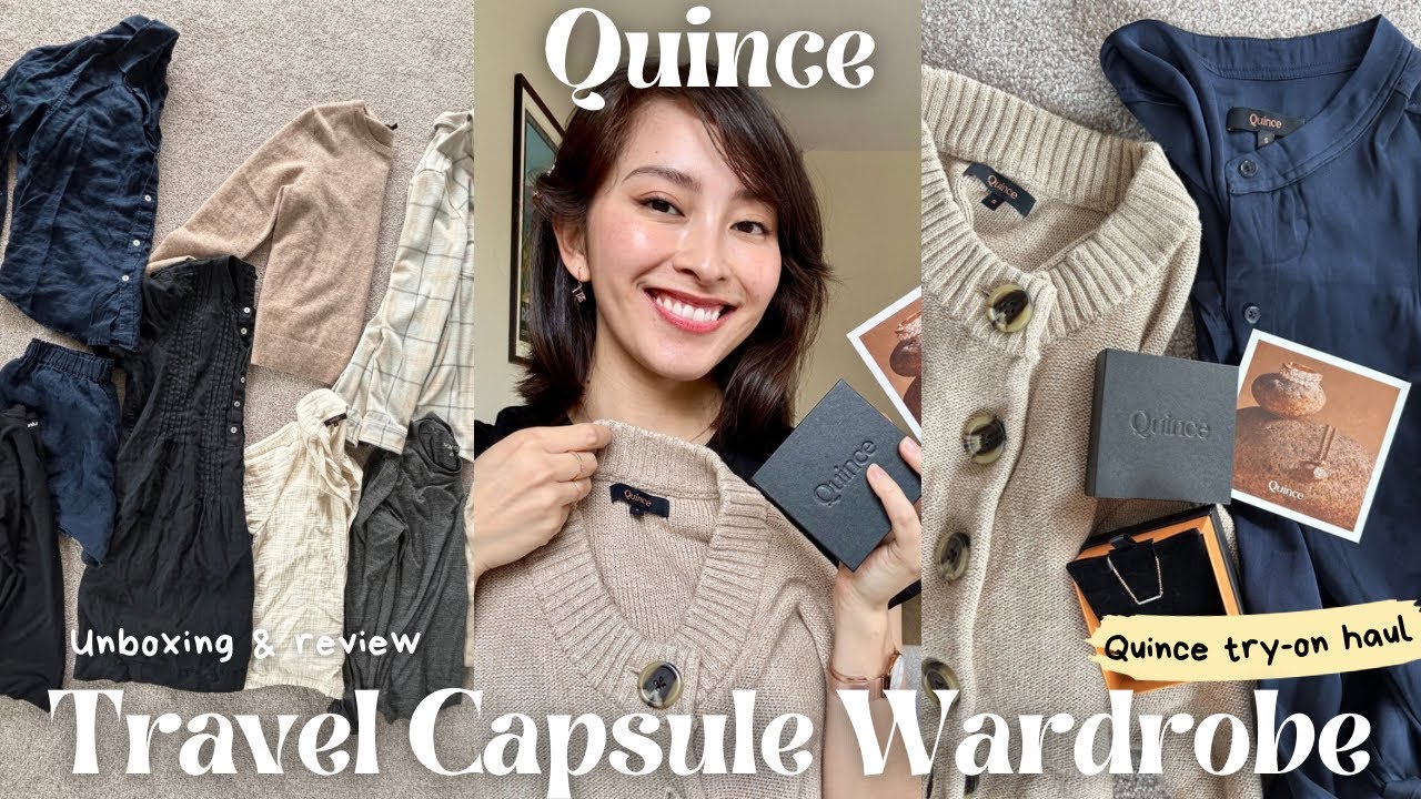 🧥{unboxing} Quince Try-On Haul | Travel Capsule Wardrobe + Honest Review!