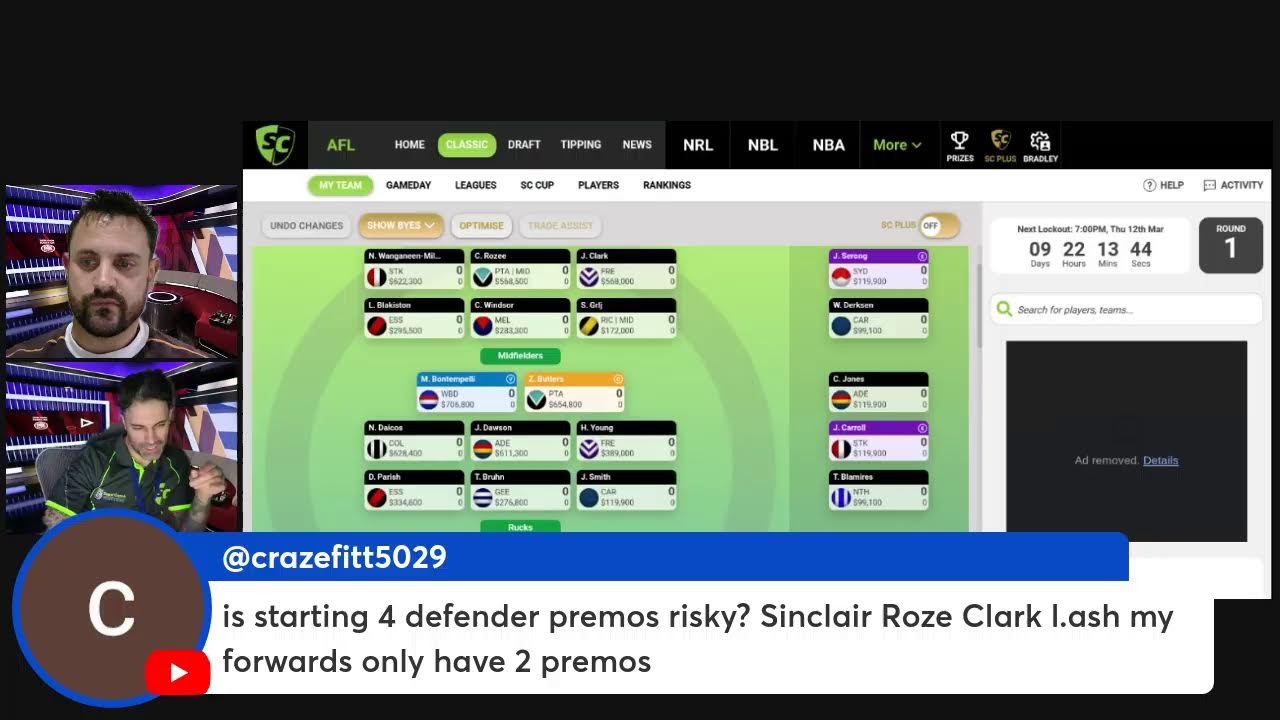 AFL Supercoach 2026 Livestream ft JordZ
