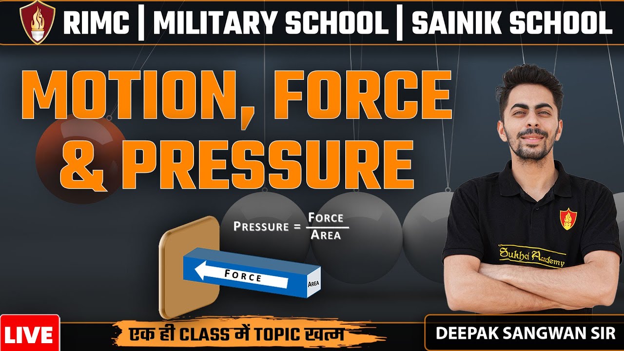 Motion, Force & Pressure | Best RMS Online Coaching | Sainik School | RMS | RIMC | RMS Classes