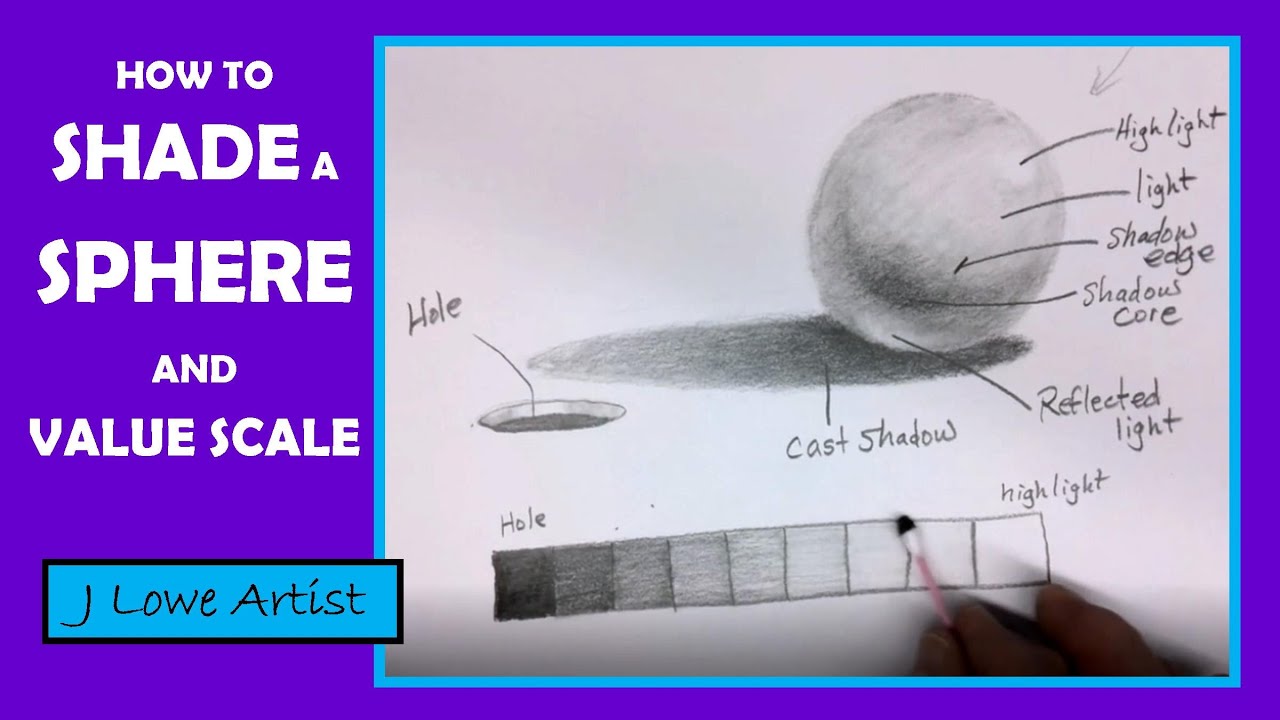 HOW TO SHADE A SPHERE AND VALUE SCALE: Easy Drawing Tutorials for Beginners Step by Step