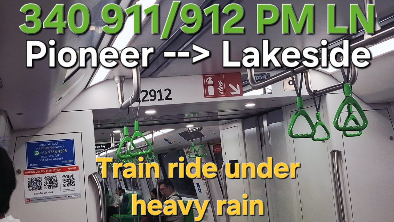[SMRT] (Ride under heavy rain) ALS R151 911/912 from EW28 Pioneer to EW26 Lakeside (》EW1 Pasir Ris).
