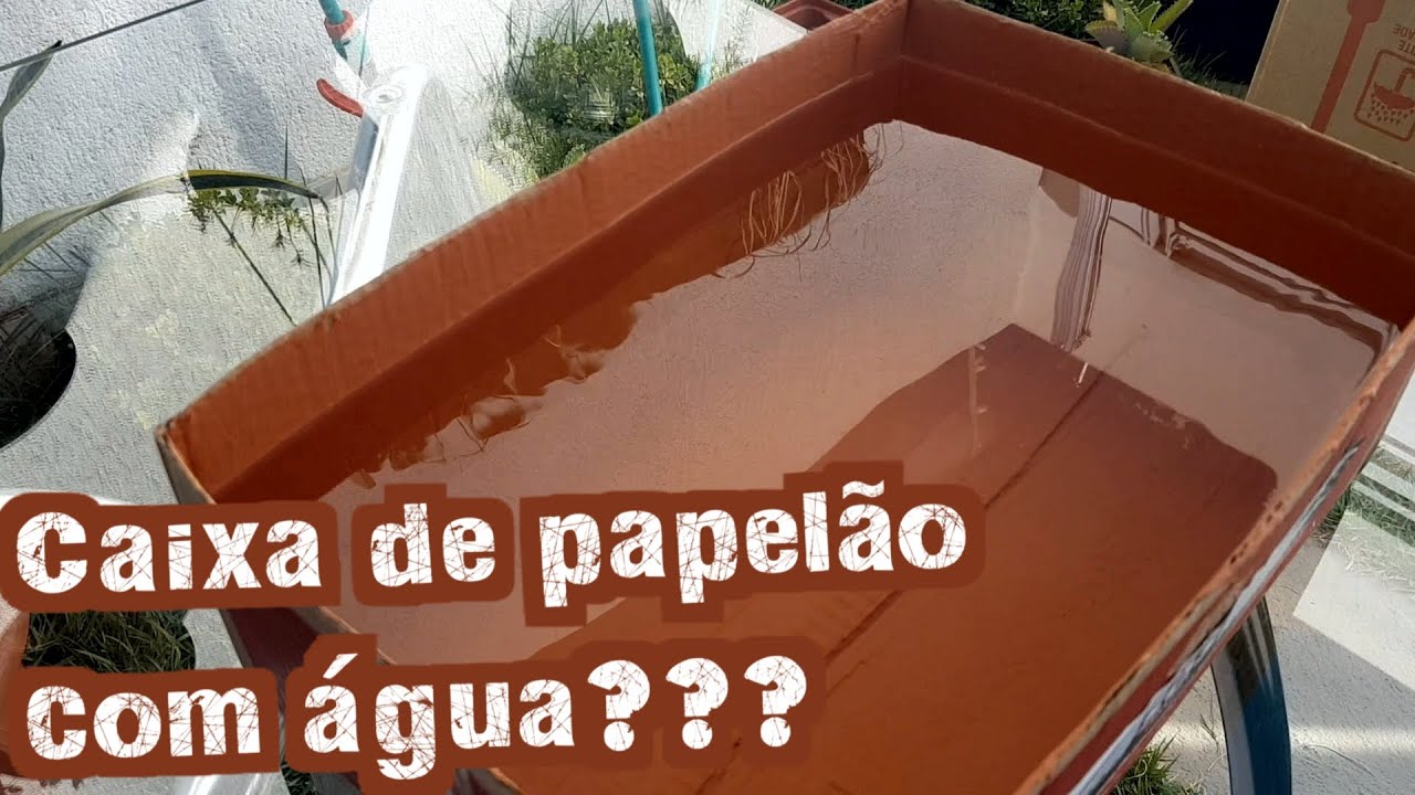 Caixa de papelão virou caixa d'água