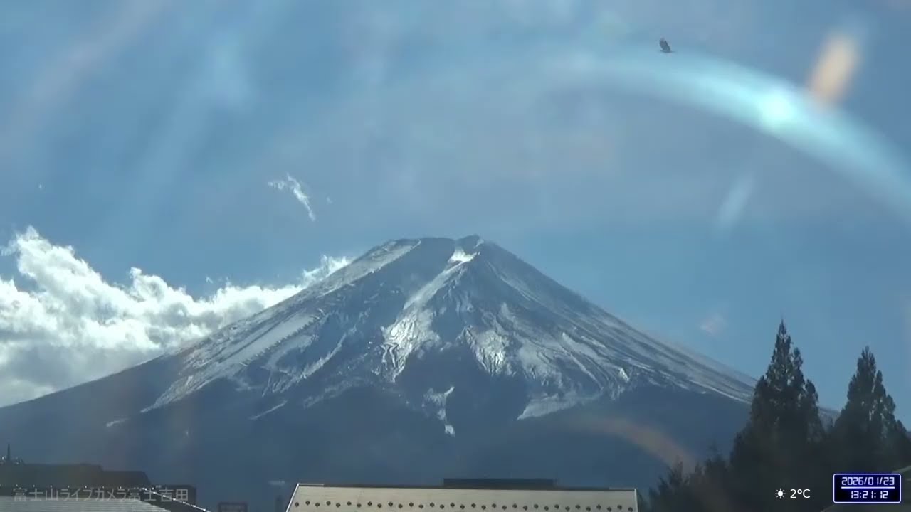 1月23日夕方の様子☀-7℃『富士山ライブカメラ富士吉田』