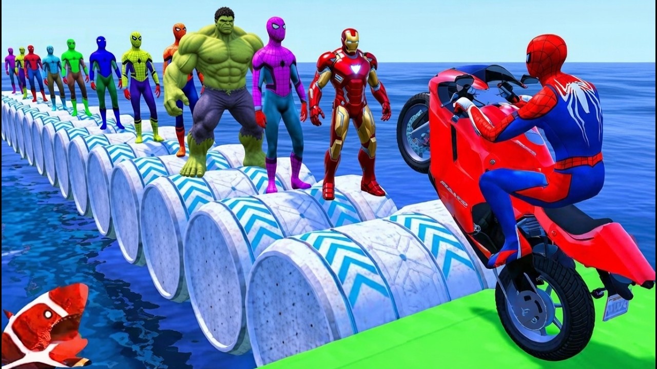 الرجل العنكبوت انقاذ باتمان Spider-Man Rescue batman vs iron man vs venom funny Game GTA 5 superhero