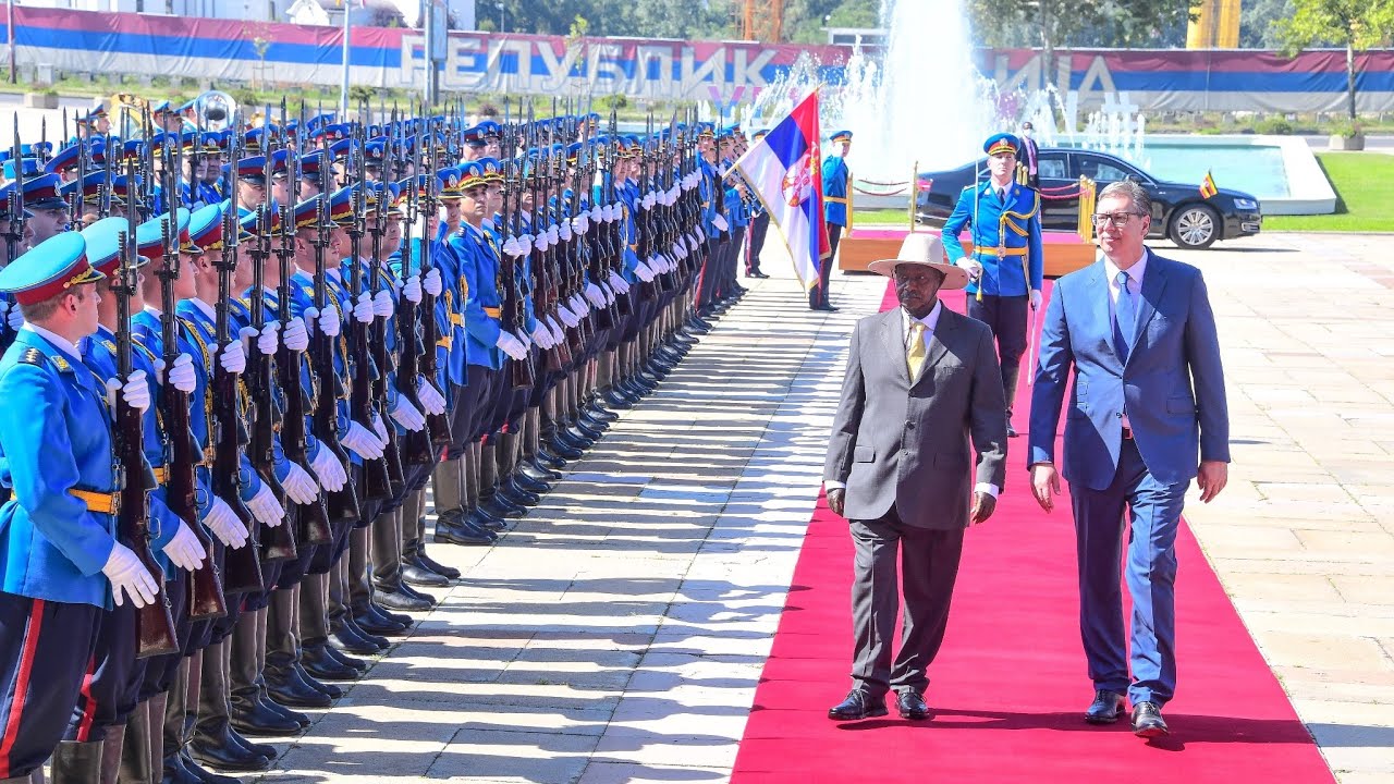 MUSEVENI shines in Serbia, welcomed by President Aleksandar Vučić at the Presidential Palace