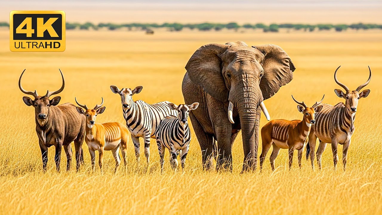 African Animals in 4K | Immersive Wildlife & Peaceful Melodies