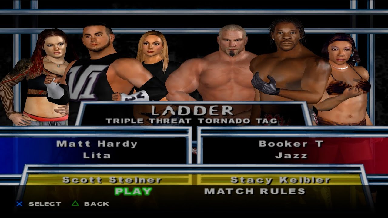 WWE SmackDown! HCTP - MattHardy,Lita VS ScottSteiner,StacyKeibler VS BookerT,Jazz (LADDER)