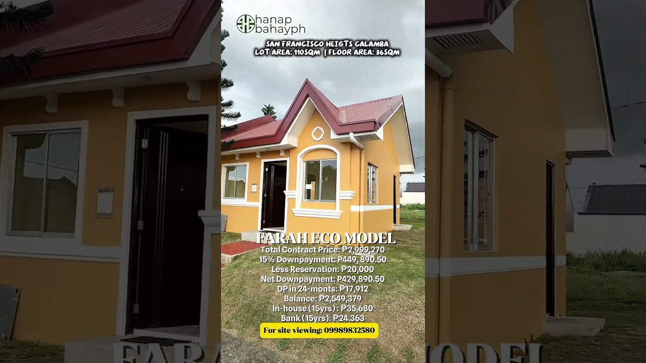 House and Lot in Calamba Laguna. Bunhalow type with 2bedroom under Bank and In-house financing.