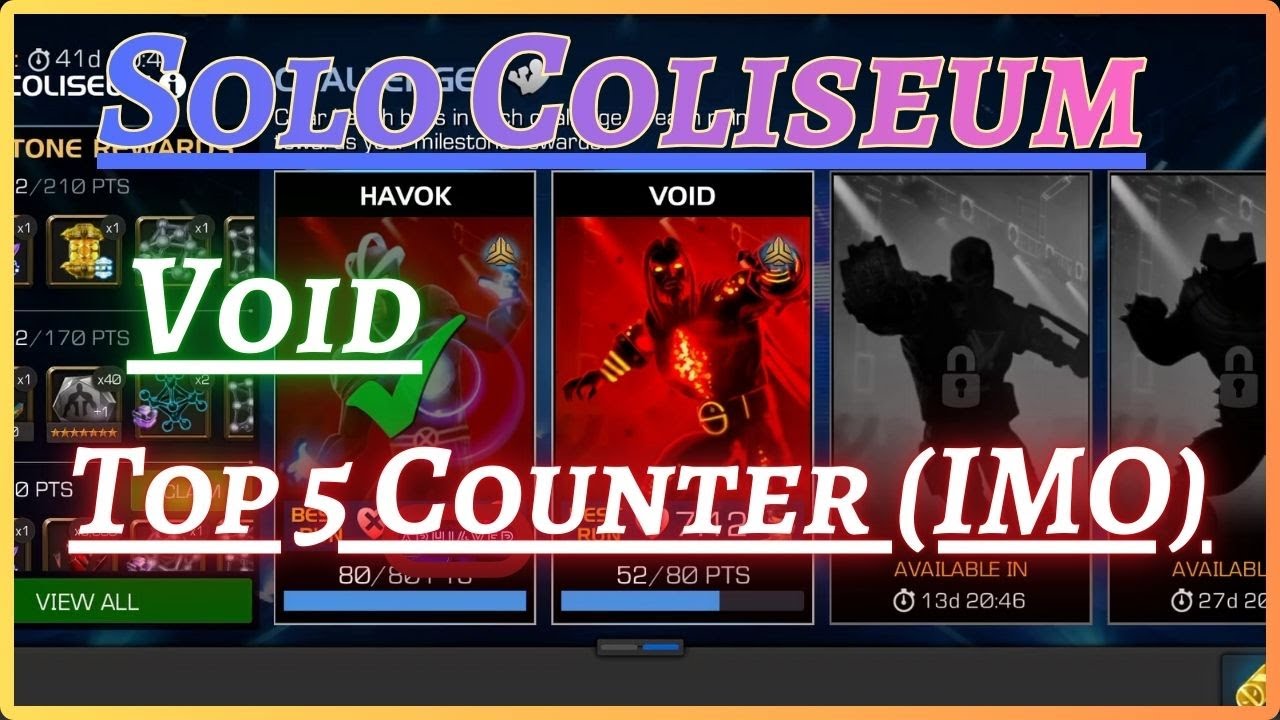 Coliseum | Top 5 Counters for Void | Solo Coliseum | MCOC |