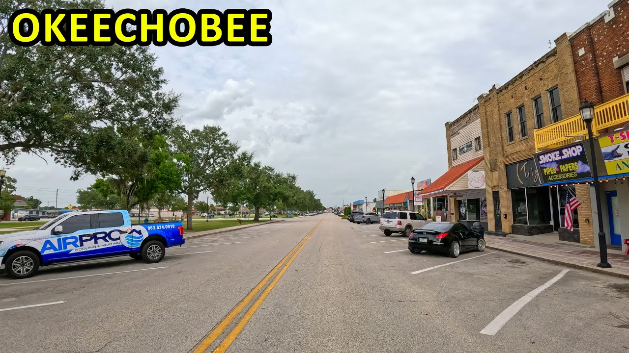 Okeechobee Florida Driving Through