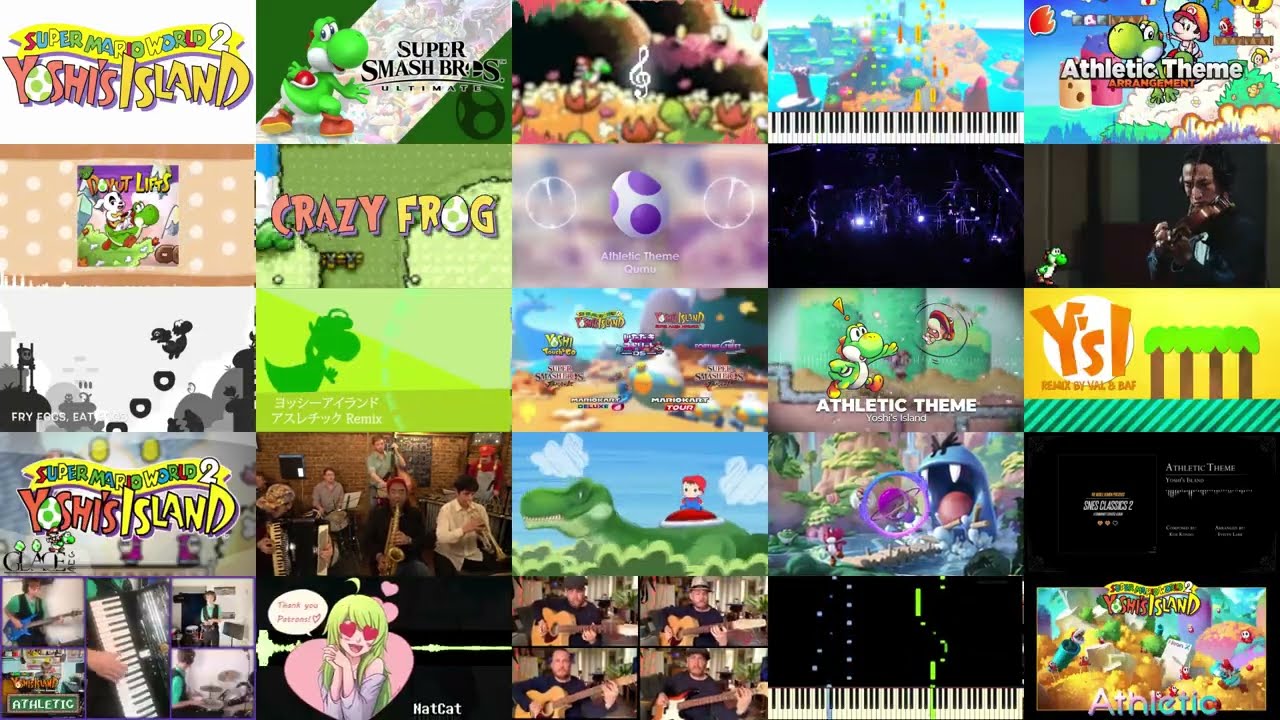 Yoshi's Island: Athletic Theme but It's a Mashup Of +25 Versions🦖🥚