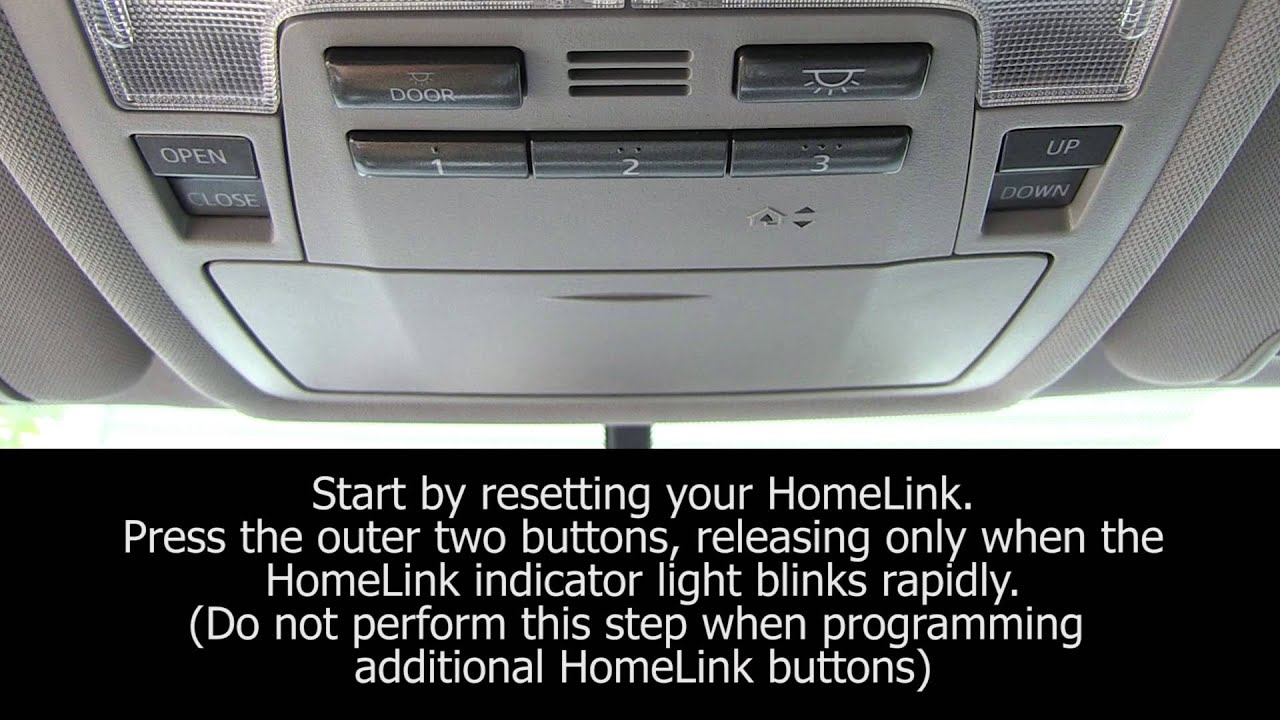 Toyota HomeLink Programming - Genie and Overhead Garage Doors