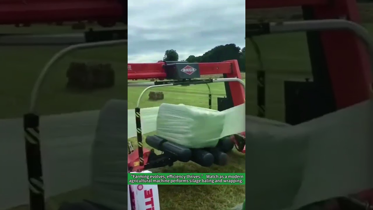 Modern Farm Machine: Silage Baling & Wrapping in Action