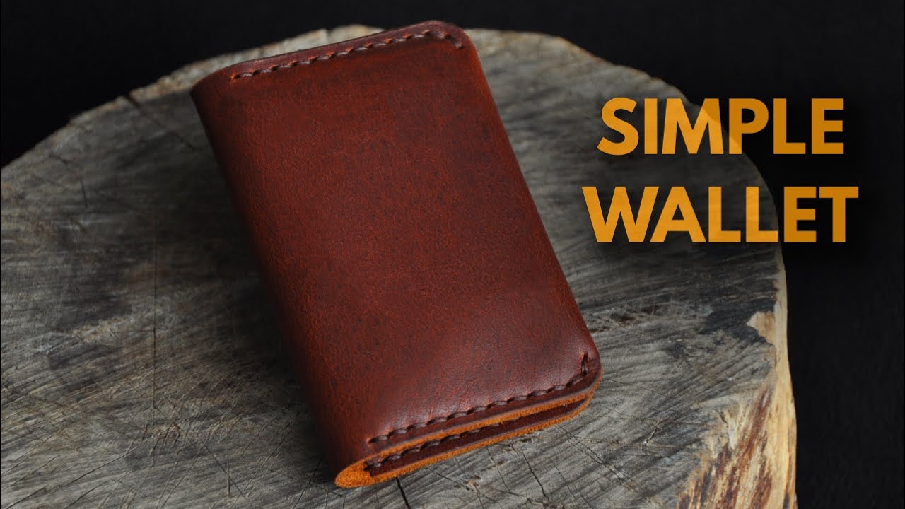 Making a Handmade Leather Simple Wallet - Simple Leather Wallet PDF Pattern - ASMR