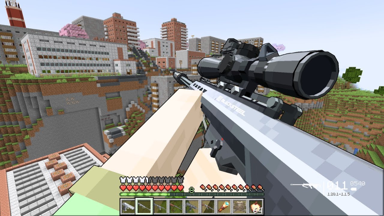 DESTROYING PILLAGER CITY AND SAVING VILLAGERS USING MORTARS AND MODERN WEAPONS IN MINECRAFT