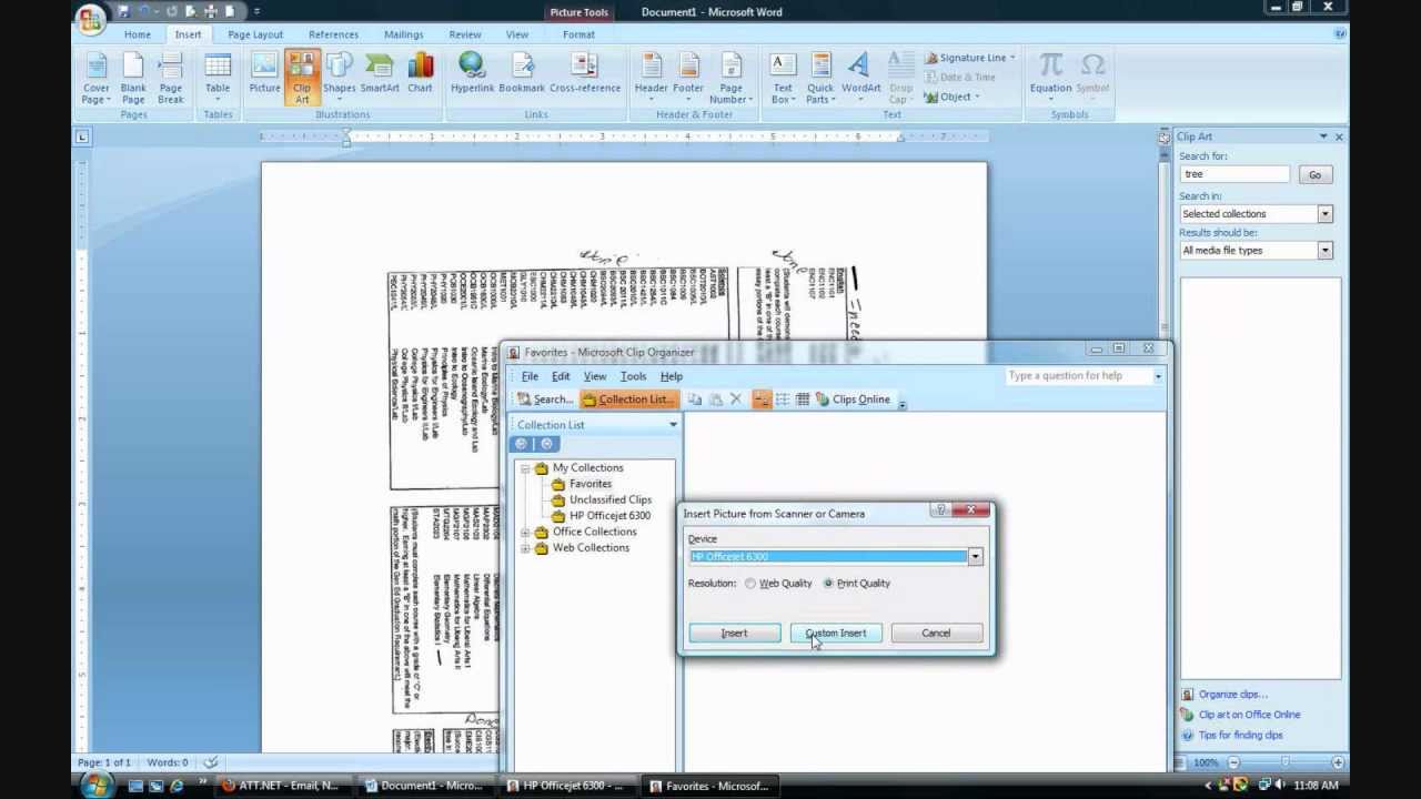 How to scan document using Word 2007