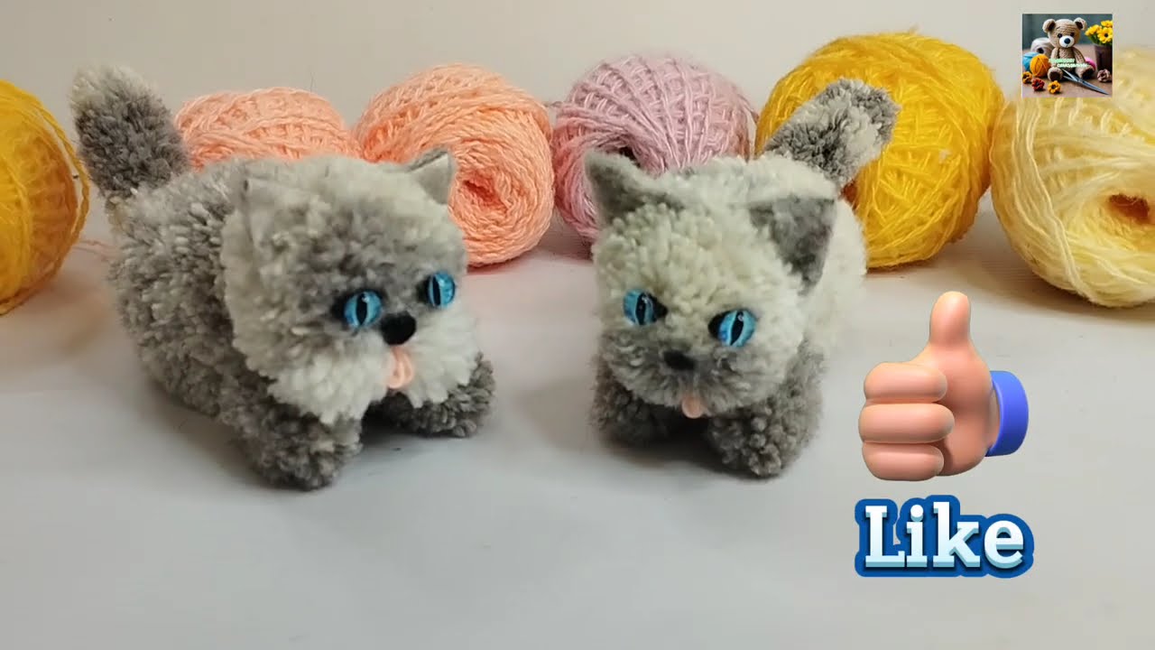 🐈‍⬛🐈 kitten |Котики |Друзья, смотрите какая милота получилась из ниток.