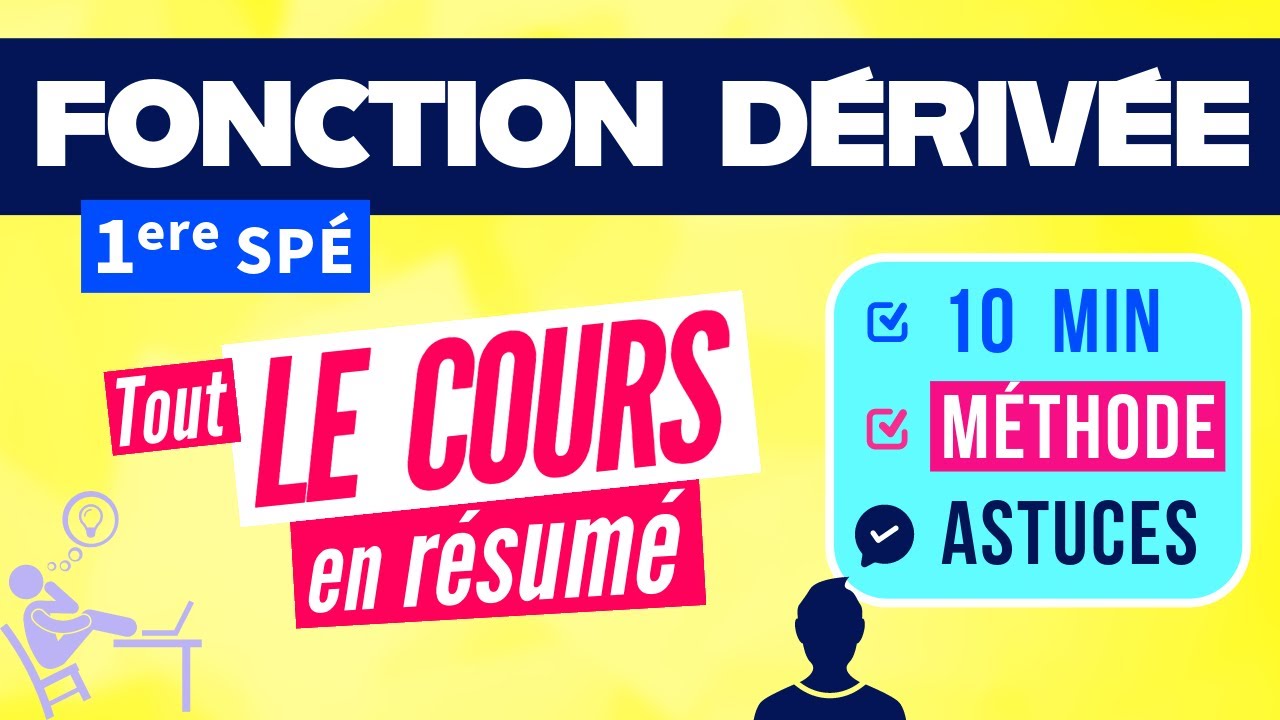 Fonction d&eacute;riv&eacute;e premi&egrave;re sp&eacute; maths COURS
