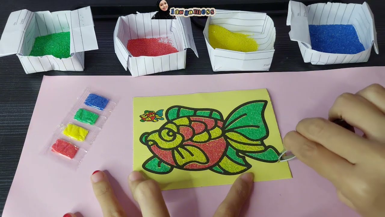 Ikan Ini Bagusnya Diwarnai Dengan Warna Apa Ya? | Mewarnai Ikan Dengan Pasir Warna 