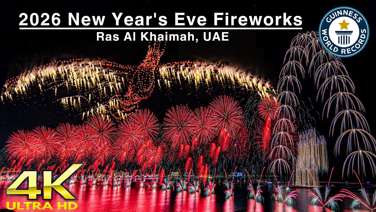 [4K] UAE New Year Fireworks 🎇 Ras Al Khaimah 6Km Display + Drones, Pyro & Epic Firework Spectacle 🇦🇪