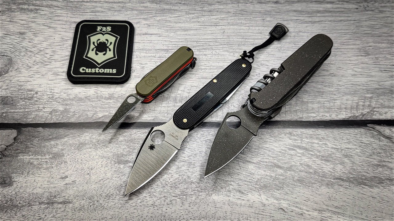 3 Sizes of Custom Swiss Army Knives (Spydernox)