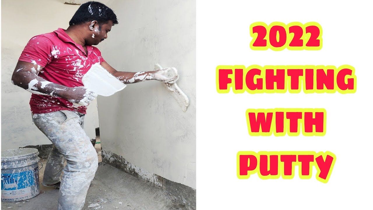 ✊👊 fighting with wall putty | extreme wall putty painting work