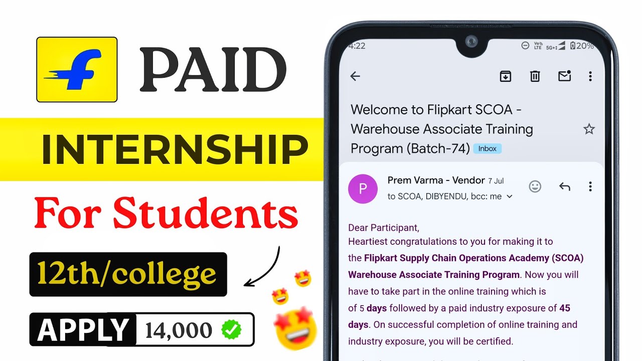 I Got a Paid Internship at Flipkart! 💼 | 12th Pass & College Students Apply Now!