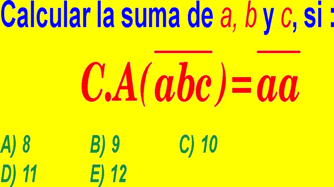 COMPLEMENTO ARITMÉTICO PROBLEMA RESUELTO UNI - ADMISIÓN A LA UNIVERSIDAD