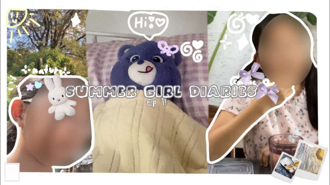 ♡Summer girl diaries *Ep.1*💜🐰 ♡:journaling, going on a walk, having a picnic, and more! ♡