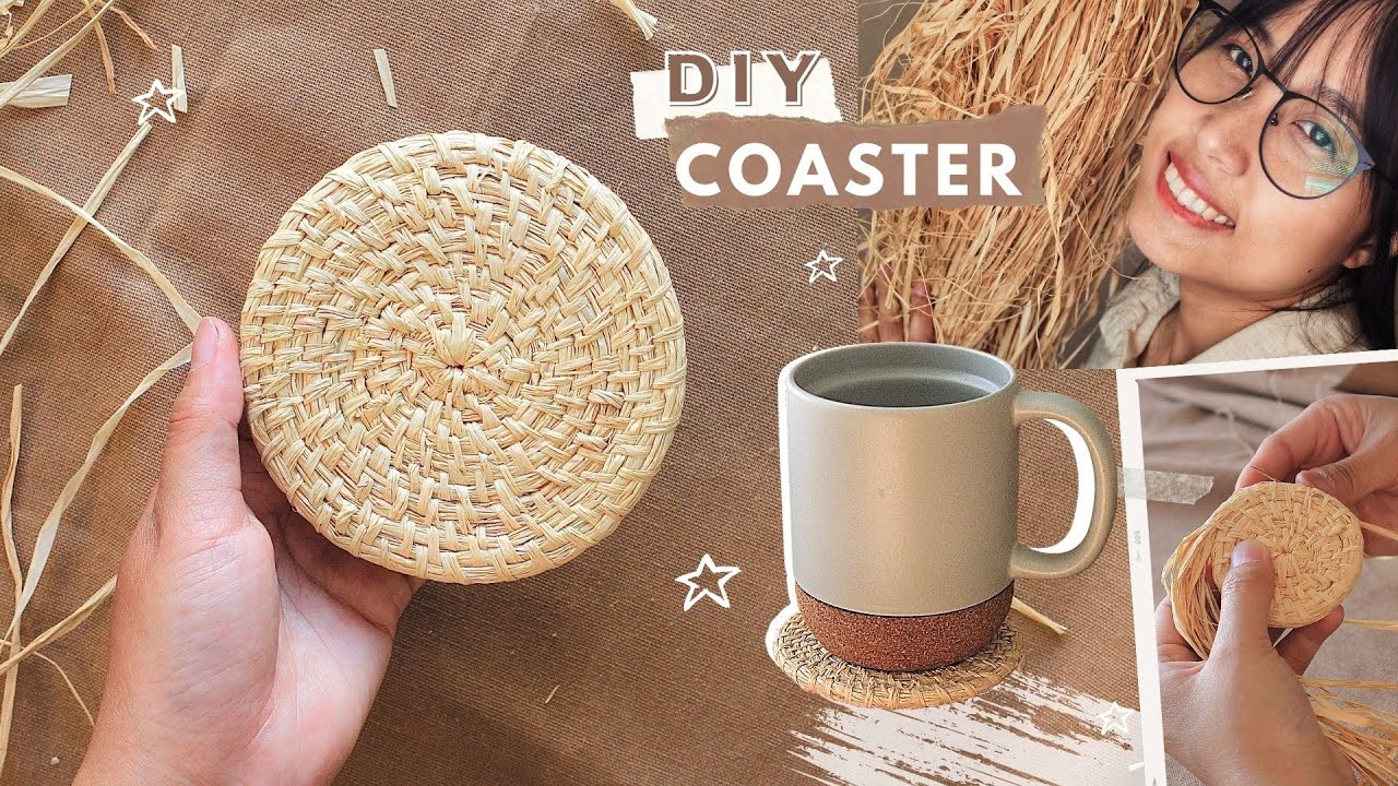 DIY🌱 Eco Friendly Raffia Coaster | Boho Home Decor | Easy Tutorial