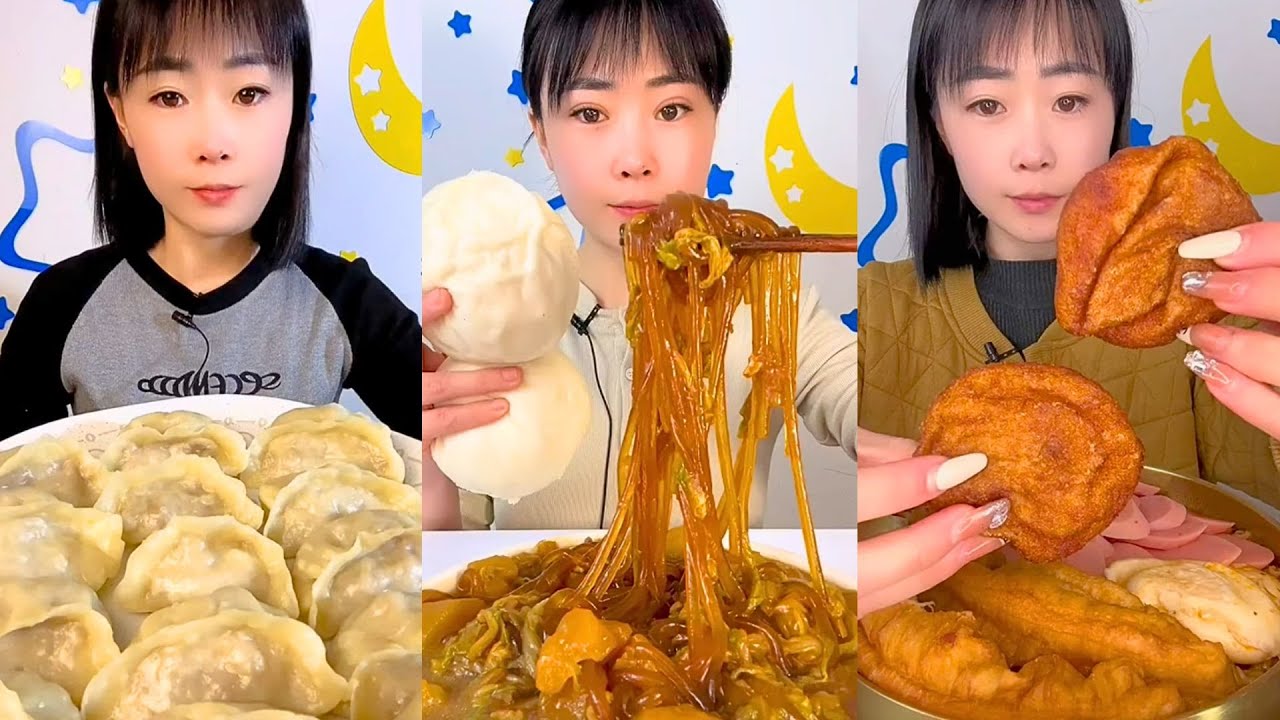 Steamed Dumplings, Glass Noodles, and Crispy Fried Dough Mukbang