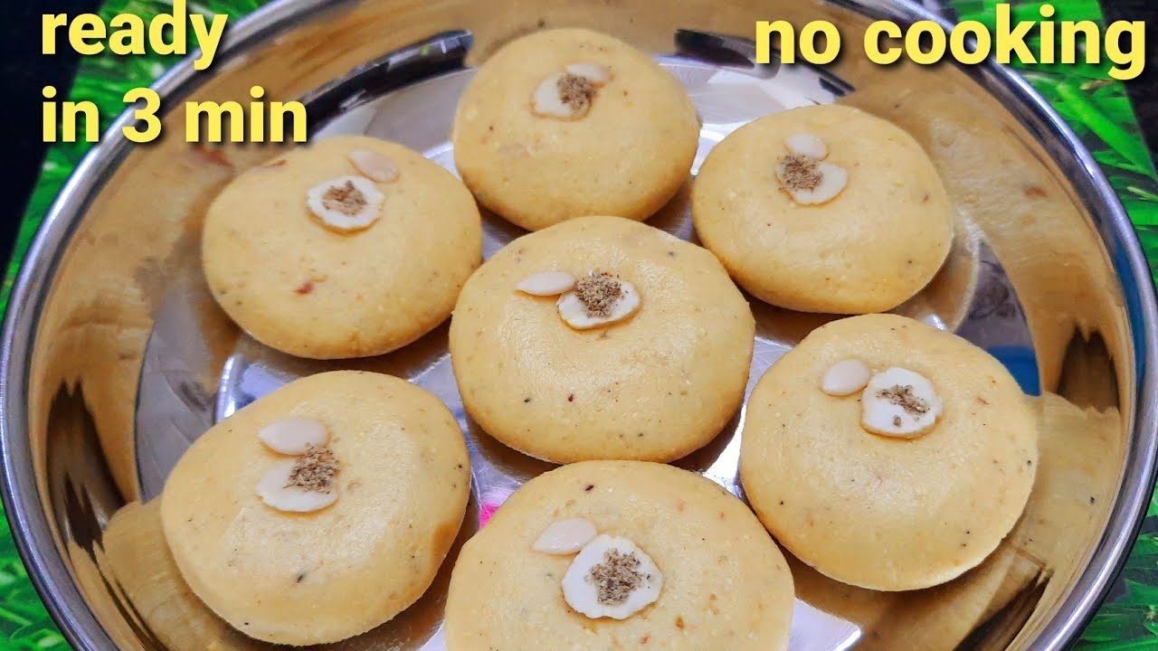 3 min peda recipe | no cooking , no khoya , no milk powder , no condensed milk sweet | peda recipe