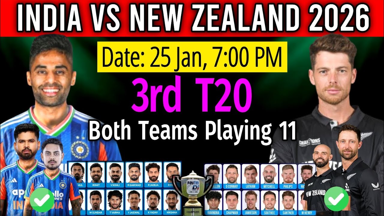 India vs New Zealand 3rd T20 Match 2026 | India vs New Zealand T20 Playing 11 | Ind vs NZ 2026