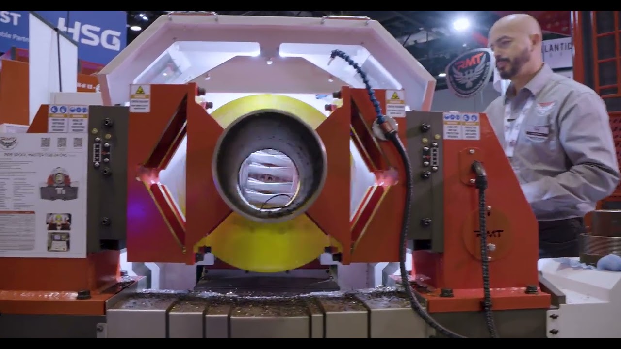 NPT Pipe Thread Demo with RMT PIPE SPOOL MASTER TGB 24 CNC | Threading Grooving Beveling Facing