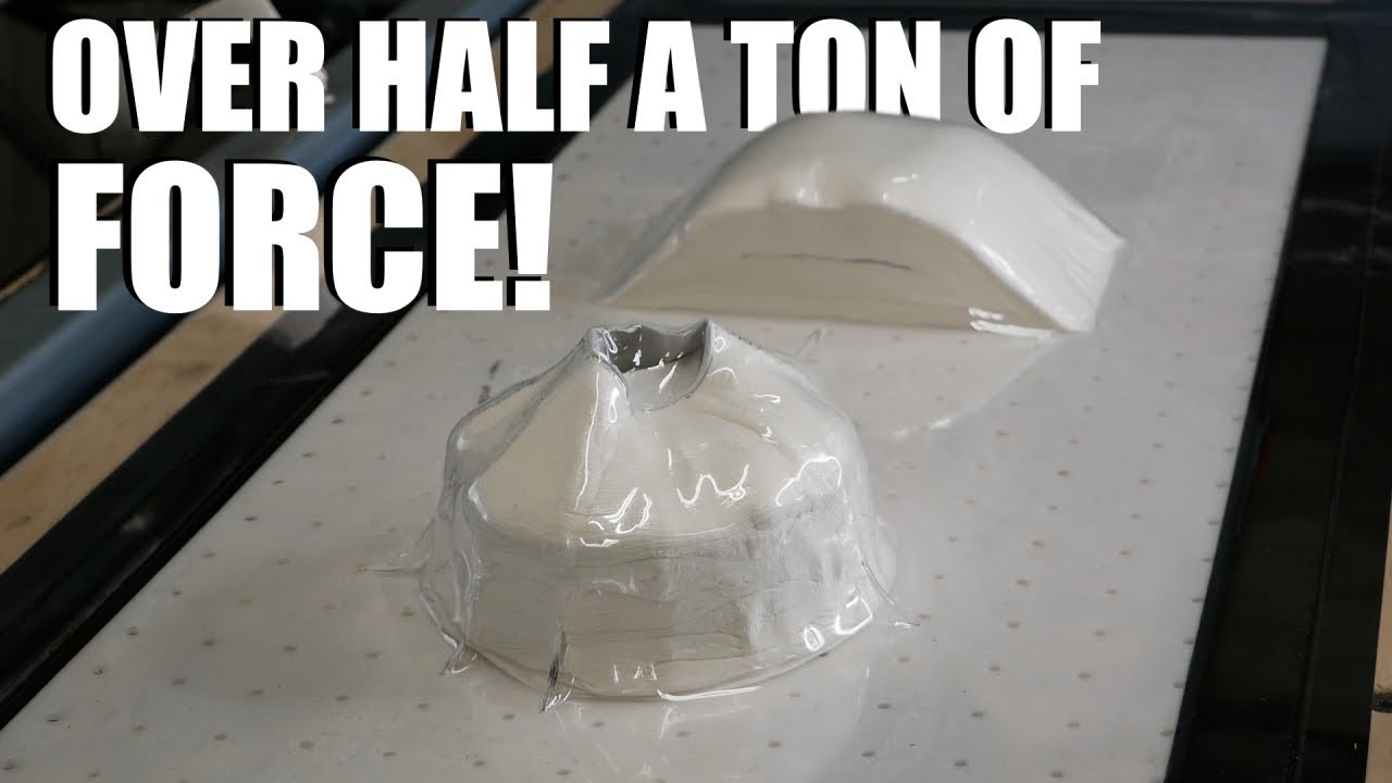 Crushing Toilet Paper In An Industrial Vacuum Former