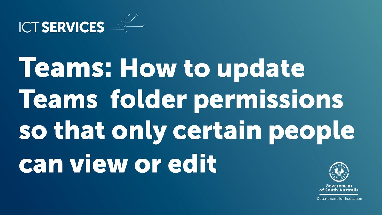 Teams - update Teams folder permissions so that only certain people can view or edit (SharePoint)