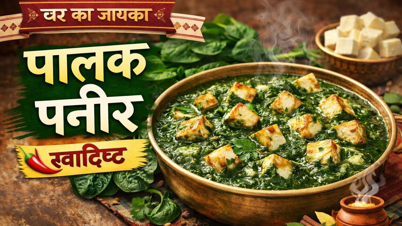 पालक पनीर की सब्जी स्वाद से भरपुर #food #chef #foodie #taste #viral #cooking #recipe #paneer #veg 