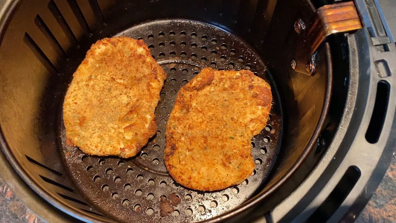 Air Fryer Breaded Chicken Cutlets - healthy breaded chicken without oil - it's like a miracle! 👍😋