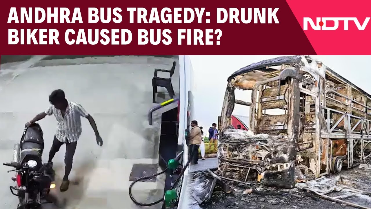 Andhra Bus Tragedy: Drunk Biker Caused Bus Fire? Video Of Bike Rider Before Accident Goes Viral