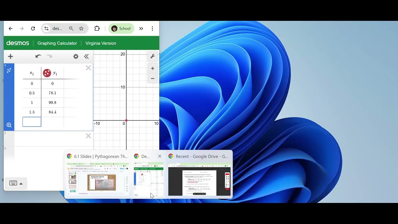 Classwork 4.4 Problem 5 | Quadratic Regression In Desmos