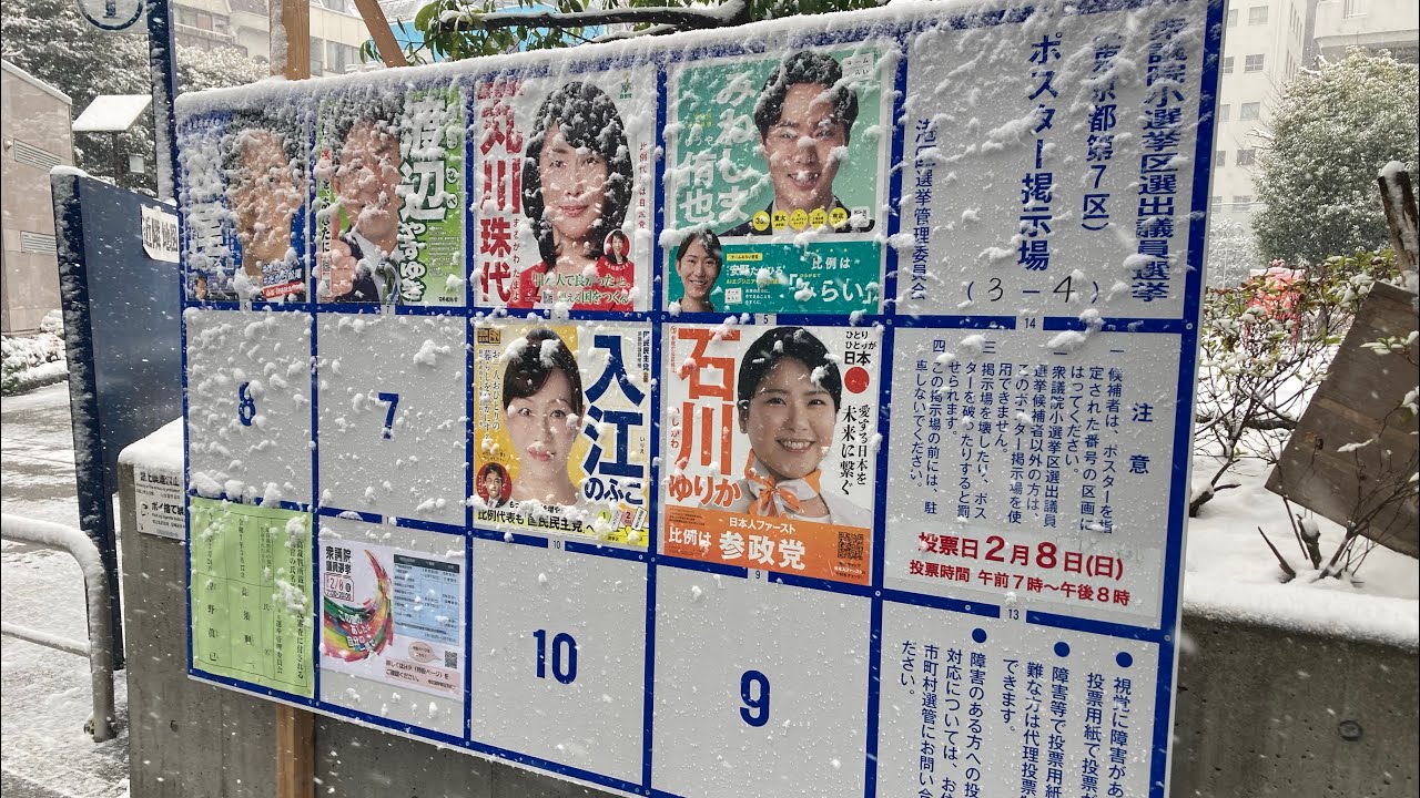日本東京大雪現場直擊：眾議院選舉，東京都港區票站！介紹日本選舉制度！【桑普論政】