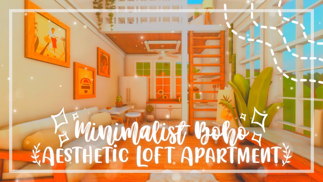 No Gamepass Minimalist Boho Aesthetic Loft Apartment - Speedbuild and Tour - iTapixca Builds