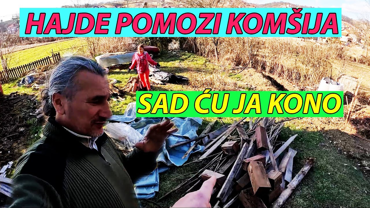 KONA ČISTI OKO KUĆE A RIČI PRIPREMA GRANJE ZA VISOKE GREDICE