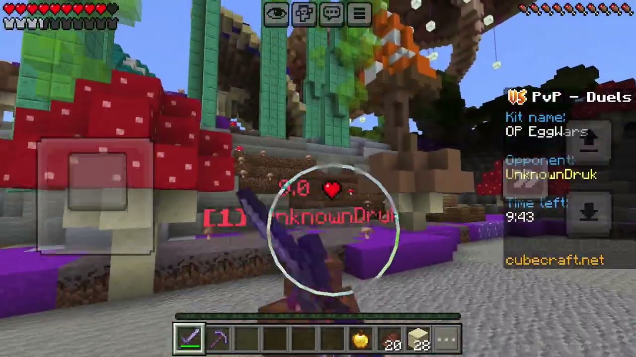 6 rounds of cubecraft pvp(0 deaths)