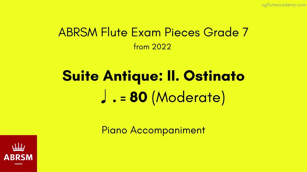 ABRSM Flute Grade 7 from 2022, Suite Antique: II. Ostinato ♩. = 80 (Moderate) Piano Accompaniment