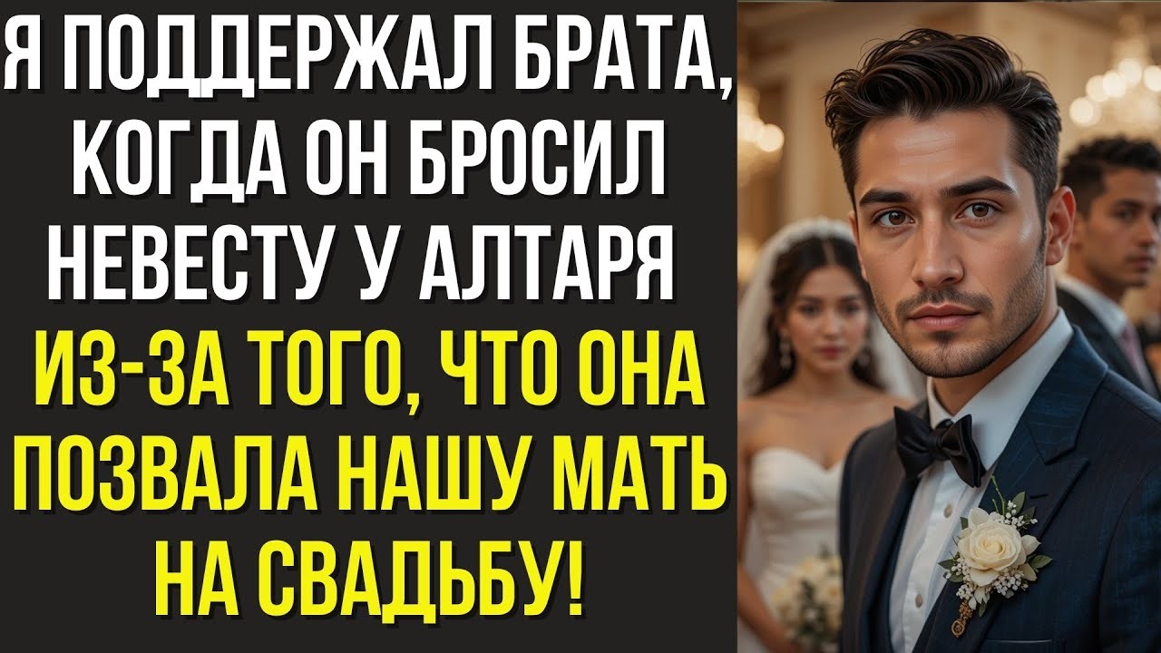 Я поддержал брата, когда он бросил невесту у алтаря из за того, что она позвала нашу мать на свадь