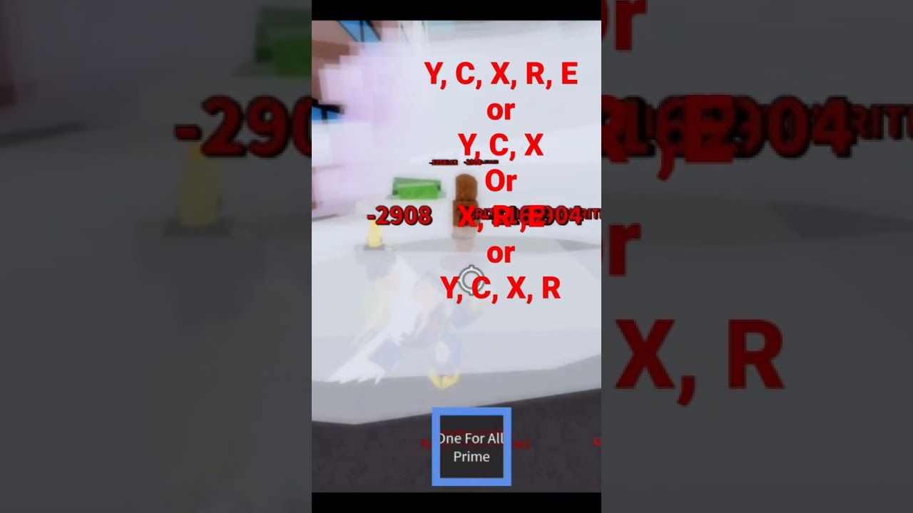 One For All; Prime combos #roblox #projectxl